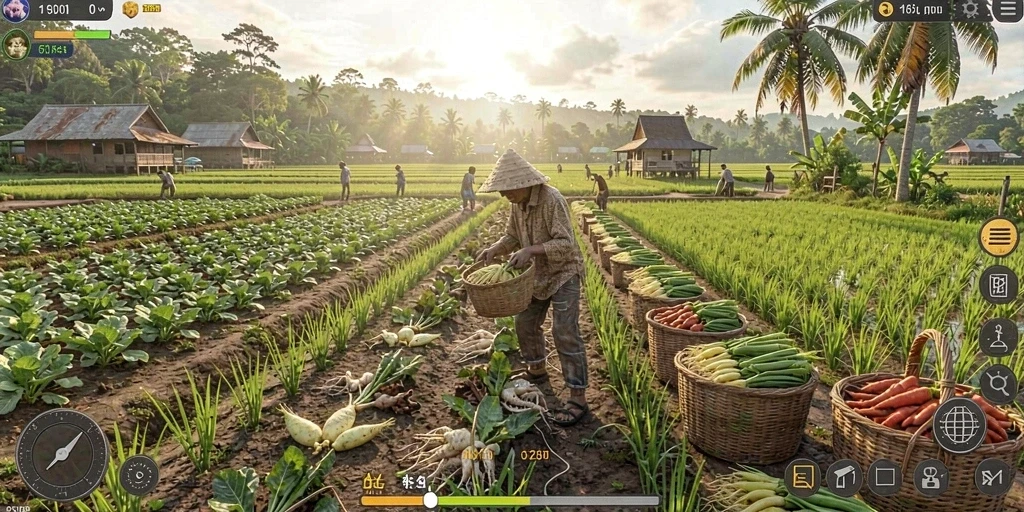 Tampilan awal permainan dengan karakter menarik.