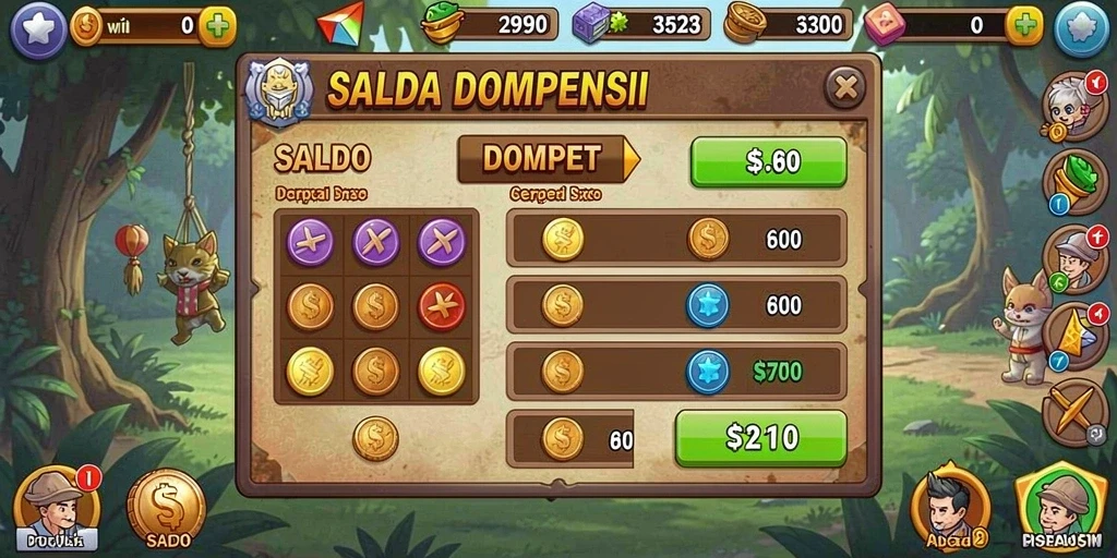 Screenshot menampilkan karakter unik dalam SARANG777.